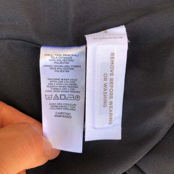 Loft Vine Drop Waist Split Neckline Button Front Black Gray Lined Shirtdress M - Picture 10 of 16